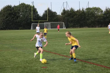 Villa Galaxy player on the attack